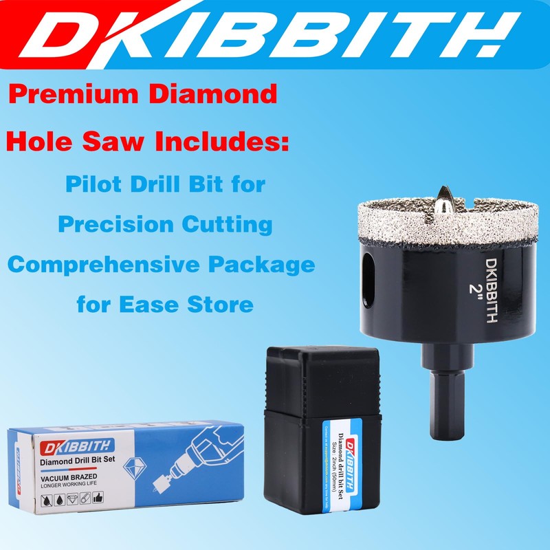 2" Diamond Hole-Saw Bits with Pilot Drill Bit - 2pc
