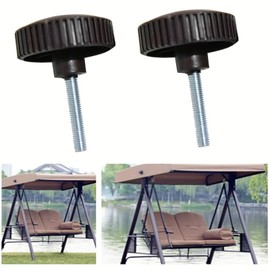 2pcs Canopy Fixing Screws Bolt Plastic Screws,Swing Seat Parts,Plastic Fixing Screw Knob Canopies Garden Swing Fittings for Garden Swing Chairs,Plastic Screws,Reliable Fixing Screws,Black Screws