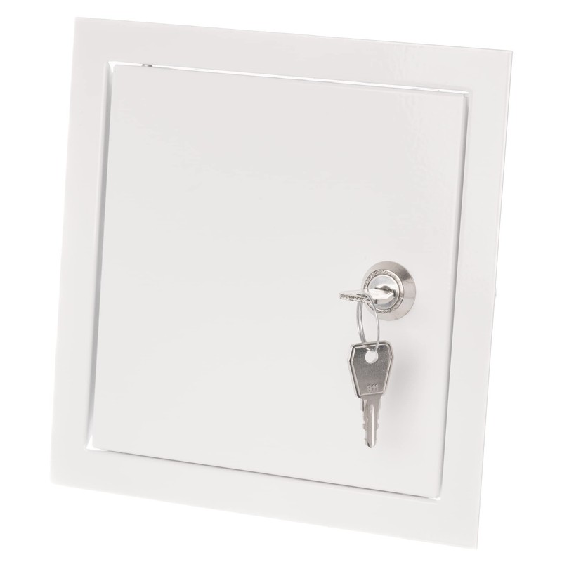 150x150mm / 6x6 inch White Metal Access Panel with Key