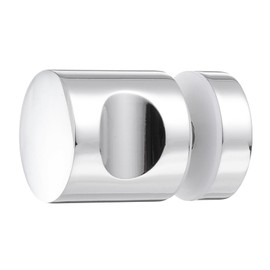 sourcing map Glass Door Handles, Round Sliding Shower Doors Knob Single Side Pull Handles with Screw Hardware Replacement Parts for 6-18mm Bathroom Glass Door（Silver Tone，Column Type）