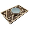Nest Thermostat Decorative Wall Plate Triangle Geometric White, Brown Natural