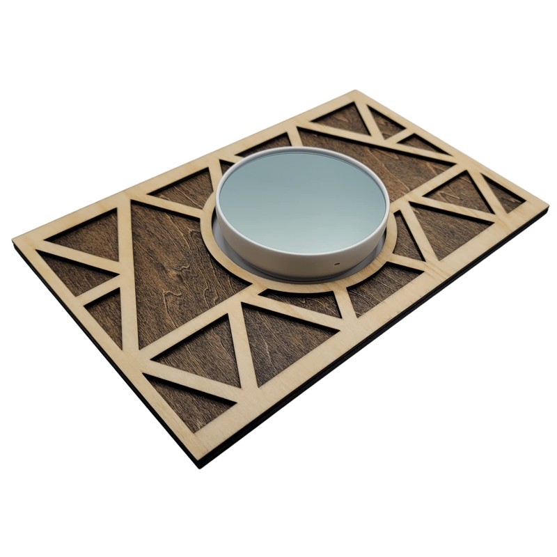 Nest Thermostat Decorative Wall Plate Triangle Geometric White, Brown Natural