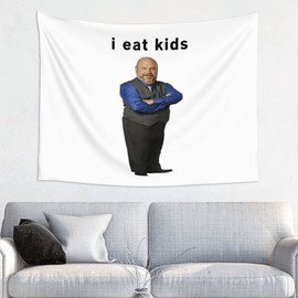 I Eat Kids Bertram Tapestry for Bedroom, College Dorm or Living Room, Funny & Simple Wall Tapestries for Boy Small 30"x40"