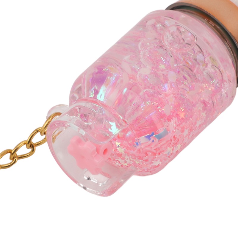 2pcs Loose Powder Brush with Keychain Transparent Handle Synthetic Shed
