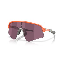 Oakley Men's OO9465 Sutro Lite Sweep Rectangular Sunglasses, Matte Neon Orange/Prizm Road Black, 39 mm