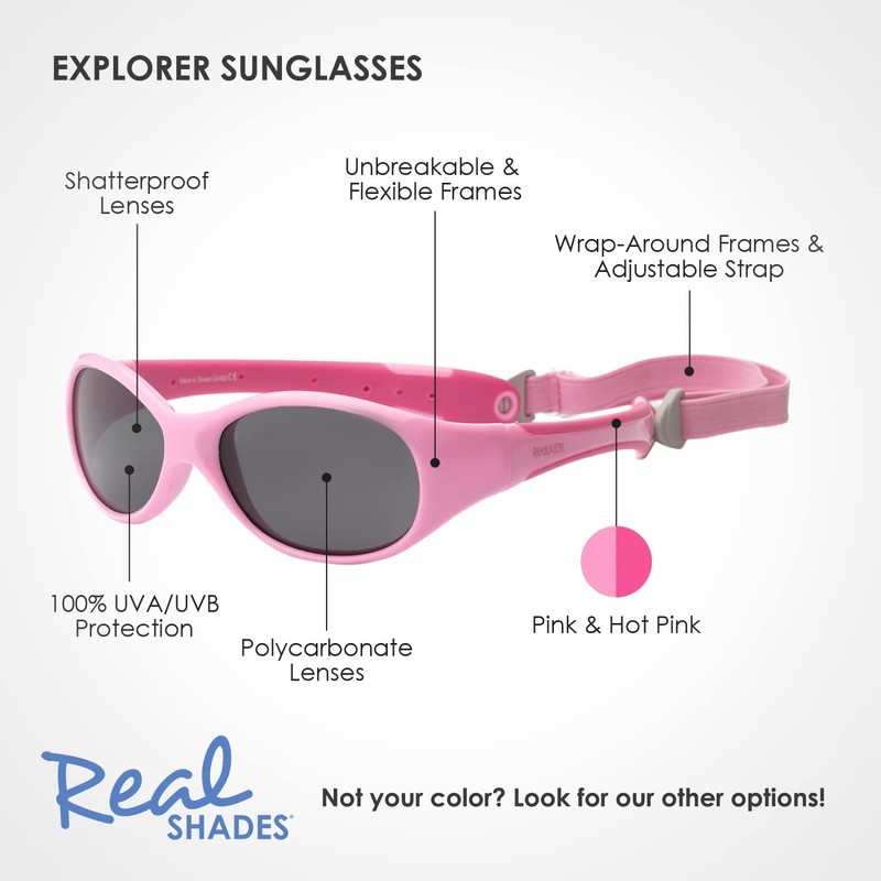 REAL SHADES Unbreakable Kids Sunglasses - 100% UV Protection and