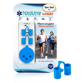 Nasivent Sport - Premium Nose Dilator - (2 x M/Sky Blue) Improved Nose Breathing - Nose Separator - Unique thanks to Innovative Retaining Pins - Frees Breathing During Sports