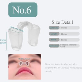 Nostril Retainer - Nose Internal Support Protector for Brace Fracture, Rhinoplasty Septoplasty, ENT, Orthopedic Immobilization (NO.6, OD:13mm)