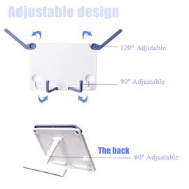 Lemical Desktop Sturdy Bookstand for Cookbook Adjustable Book Holder Reading Portable Folding Multipurpose Book Music Sheet Stand Holder with Detachable Tray-Page Paper Clips