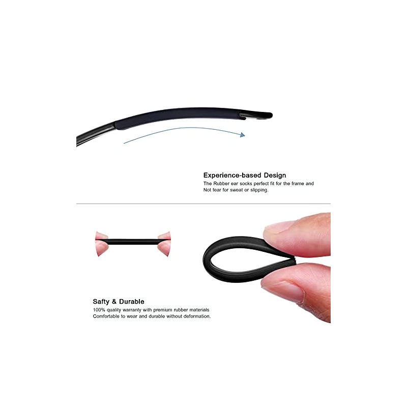 Ear Socks for Oakley Wingback OX5089/Wingback SQ OX5148 Sunglasses, black