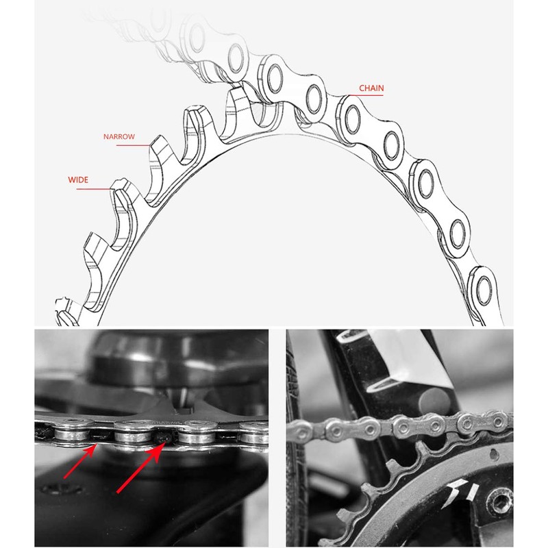 Round Oval 104BCD 32T 34T 36T 38T Narrow Wide Chainring