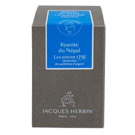 Herbin 15513JT- Bottle of 1798 silver glitter ink for fountain pen, rollerball, glass nib and nib holder 50 ml, Kyanite du Népal