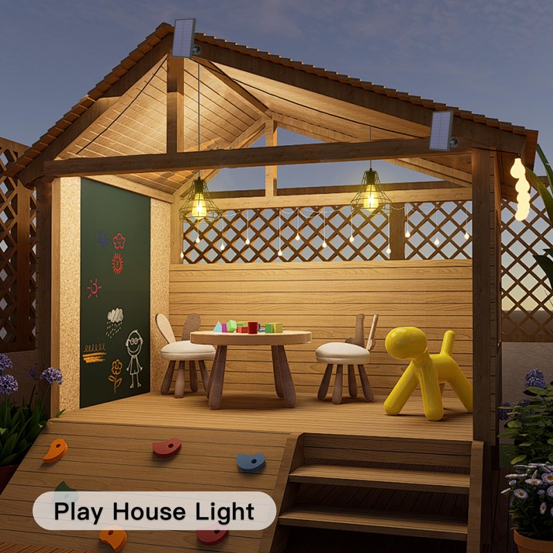 YUMAMEI Solar Pendant Lights, Solar Powered Shed Light with Pull