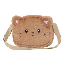 Moonlove Plush Bag, Shoulder Bag, Girl, Fluffy, Cute, Cat, Crossbody Bag, Pochette, Smartphone Pouch, Wallet, Coin, Small Items, Gift, Outing, Lolita, Shopping, Gift, All Seasons, Braun