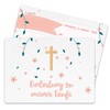 Papierdrachen 12 Christening Invitation Cards – Cross and Flowers –
