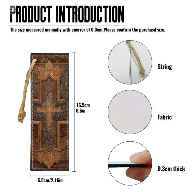 Chicprint Vintage Sacred Cross Eagle Bible Bag with Bookmark Pu