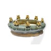 9.5" Oval Shape Reactive Glaze Pot with Big Eyed Frogs