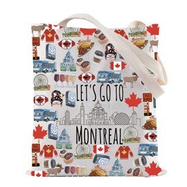 ZJXHPO Montreal Skyline Tote Bag Let’s Go To Montreal Reusable Tote Bag Montreal Canada Vacation Gift Montreal Souvenir (Montreal Tote)