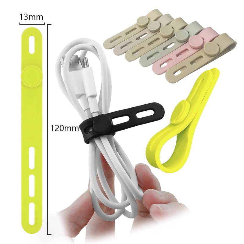 Orirya 結束バンド ケーブルバンド シリコン ケーブル 収納 便利グッズ シリコンバンド ケーブルクリップ 繰り返し