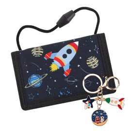 GADITIEK Children's Boys Wallet, Neck Pouch, Children's Purse with Key Ring, Football Gifts for Boys, Neck Pouch Boys for Birthday Gift, Rocket, Sports