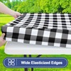 Smiry Picnic Table Cloth 2 Pack, Waterproof Elastic Fitted Tablecloths