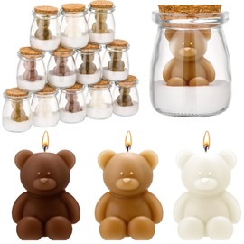 MTLEE 20 Sets Bear Baby Shower Candle Favors Bear Glass Candle Bulk for Guest Baby Shower Boys Girls Wedding Gender Reveal Party Decorations