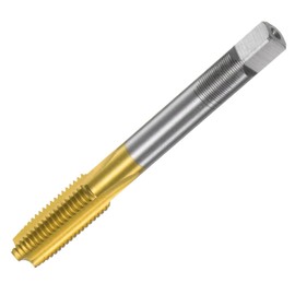 QUARKZMAN Metric Tap M10 x 1.25 H2 Titanium Coated M35 High Speed Steel Straight Groove Screw Thread Milling Machine Thread Cutting Tool