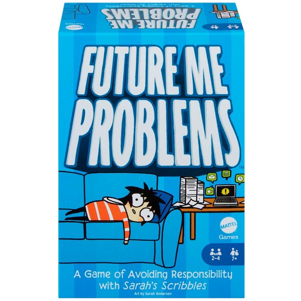 Mattel Games Sarah's Scribbles Future Me Problems Card Game, Funny Family Game for Game Night All About Avoiding Responsibility