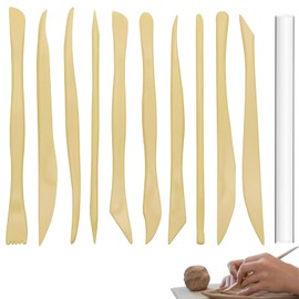 Tbczvx 11Pcs Clay Rolling Pin Set,Air Dry Clay Tools Sculpting Tools Olling Pin for Clay Plastic Scraper Backing Board for DIY Handmade Crafts Art Supplies Pottery Teaching Tools