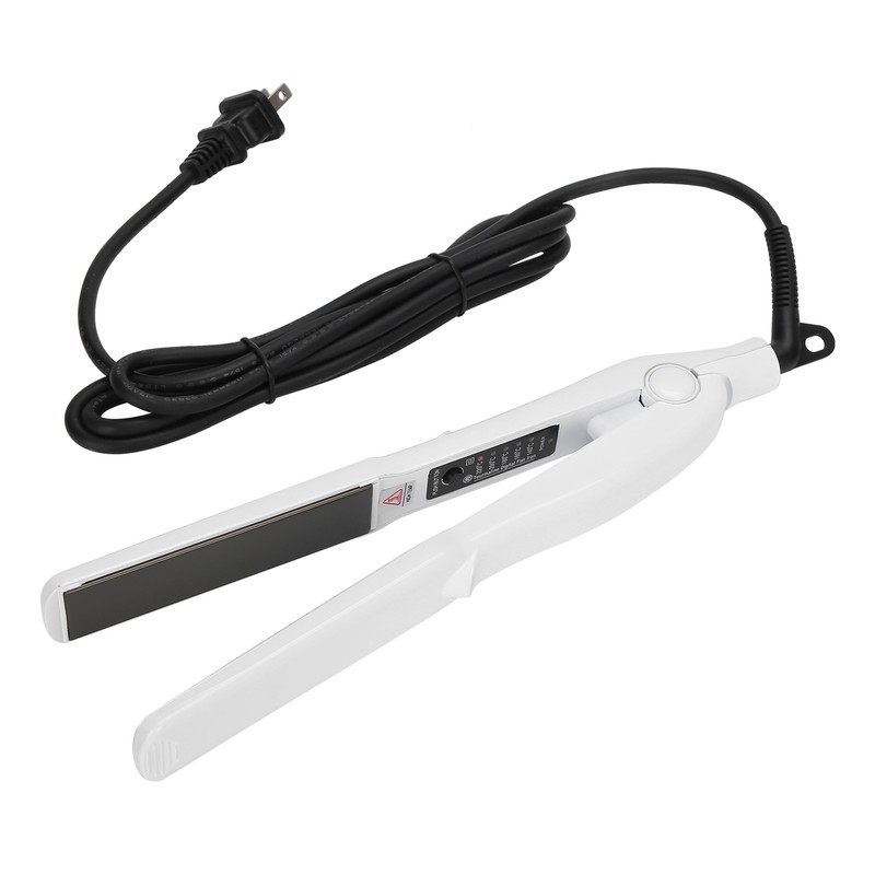 Professional Electric Hair Straightening Curling Iron DualUse Hair Straightener (White