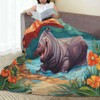 FAMEMBERPERS Blanket Hippo Cute Hippopotamus Gifts Lightweight Throws Soft Air