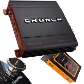 Crunch PX-1025.2 1000 Watts Power X Two Channel Car Audio Amplifier + 2 Channels 4 Gauge Amplifier Kit with Gravity Magnet Phone Holder Bundle
