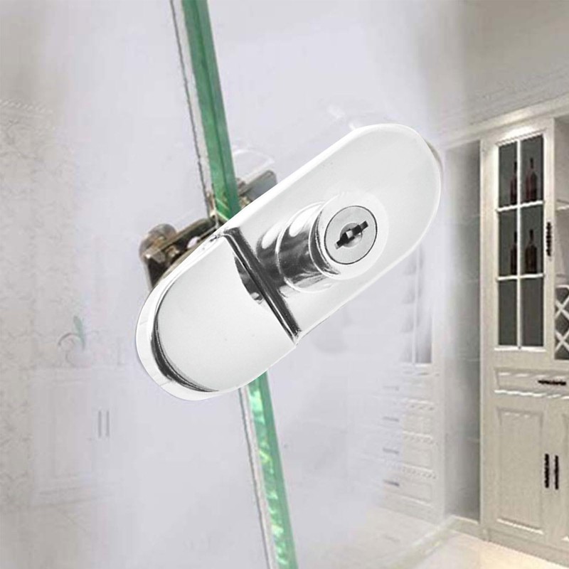 INCREWAY 2pcs Showcase Lock, Zinc Alloy Drill Glass Door Lock