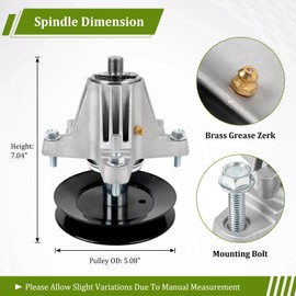 wyevee 3 Pack 618-09256 Spindle, 3 Pack 742P05094 Blade, Compatible with Cub Cad et M-TD Crafts Man ZT1 ZT2-50 Z5600 Z5650 50-Inch Deck, Lawn Mower Rebuild Kit