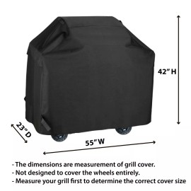 Unicook Heavy Duty Universal Waterproof Barbecue Grill Cover 55" BBQ Cover UV Resistant