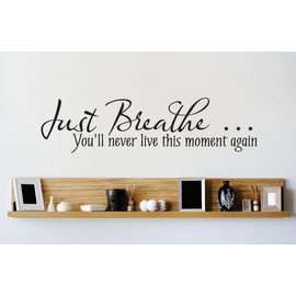Holiday Gift Wall Decal Just Breathe. You'll Never Live This Moment Again Life Quote Size : 6X24