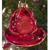 Krebs Designer Seamless 2.5" Firefighter Hat Glass Figurine Holiday Ornament