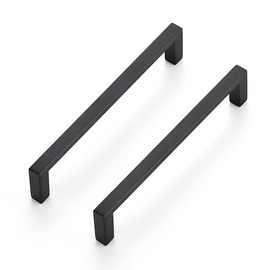 Ravinte 10 Pack Matte Black Cabinet Pulls Slim Kitchen Cabinet Handles 5 inch Hole Center Drawer Pulls Kitchen Drawer Handles Cabinet Hardware Square Kitchen Cabinets Cupboard Pulls