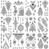 12 Blätter Schwarz Temporäre Tattoos Frauen Mädchen, Spitze Temporäre Aufkleber,