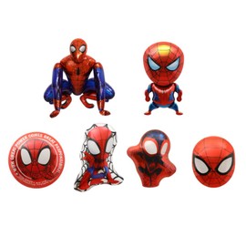 Fashion Yo 6pcs Spider Superhero boys Foil Balloons Birthday Party Congratulations balloons Baby Shower Party Decorations Party Suppiles Accessories Theme kids (Spider)