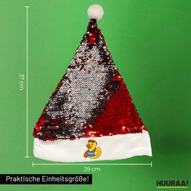 Huuraa Santa Hat Squeaky Duck Bath Master Rubber Duck Lifeguard Gift Sequins Red/White Felt Squeaky Duck Bath Master Gift