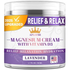 5-In-1 Magnesium Cream-Magnesium Lotion for Sleep Soothing Discomfort, Moisturing&Hydrating with Lavender, Vitamin D3, Chamomile Suitable for Kids & Adults All Skin Types (1.7 FL OZ)