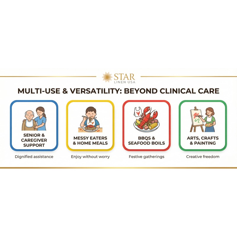 3 Pack Adult Bibs Terry Cloth Clothing Protector Hook and