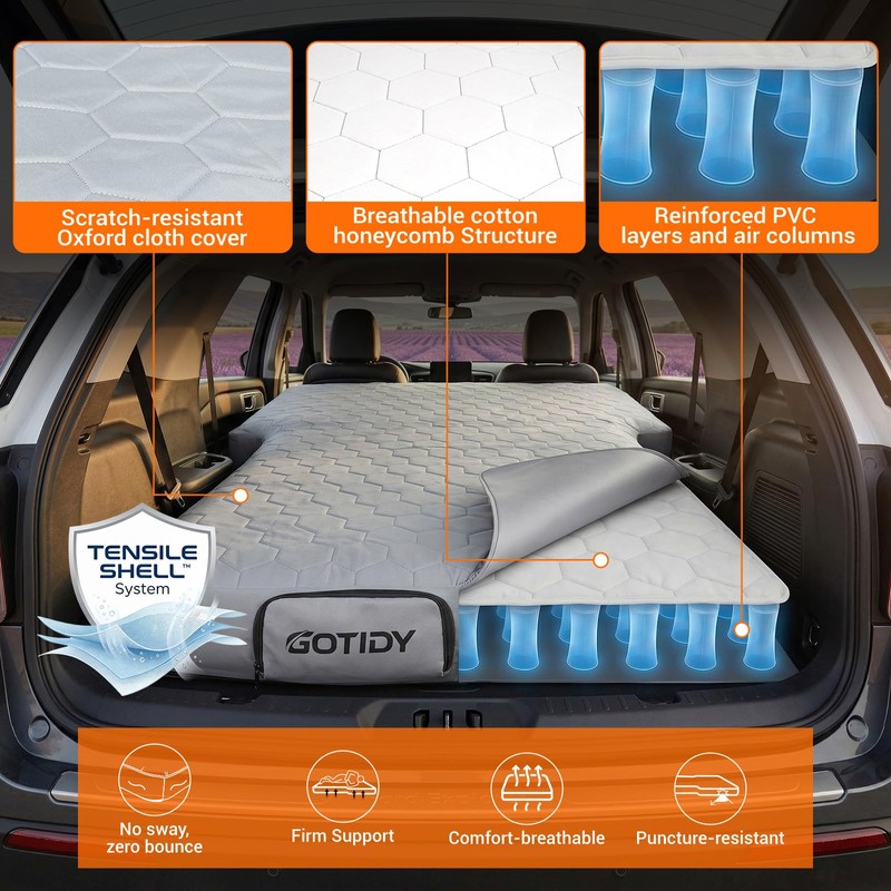 SUV Air Mattress,TENSILE SHELL Extra Sturdy & Comfortable, SUV Mattress
