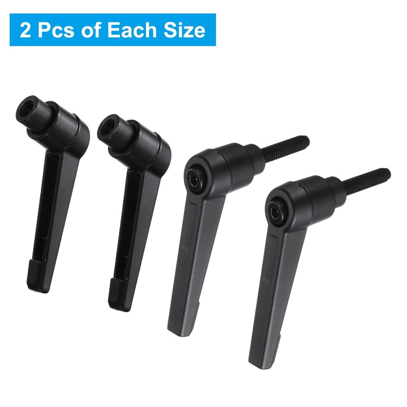 sourcing map 4pcs Clamping Lever Adjustable Handle Set Metric M5
