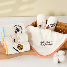 Cartoon Animal Mini Hand Towels with Loop for Kitchen & Bathroom R120 25*25/Bear 60ea
