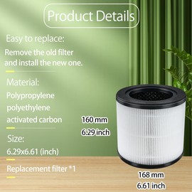 BAMBOOST BREEVA A1 Filter Compatible with TCL BREEVA A1/A1W Air Purifiers, Replacement part # Breeva A1F,True Hepa H13 filter,2 Pack