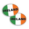 2 x 15cm Ireland Oval Flag Vinyl Stickers - Irish