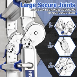 HBTower A Frame 5 Step Extension Ladder, 19 Ft Multi Position Ladder with Removable Tool Tray and Stabilizer Bar, 330 lbs Capacity Telescoping La dder for Household and Outdoor Work (Blue, 19FT)