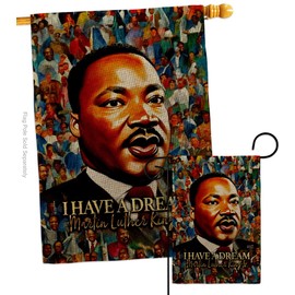 Angeleno Heritage MLK Dream Banner Burlap Wall Room Patio Porch Lawn Garden Flag Outdoor Yard Decorations Indoor Art Tapestry Black History Month African American Heritage Gifts, Made in USA